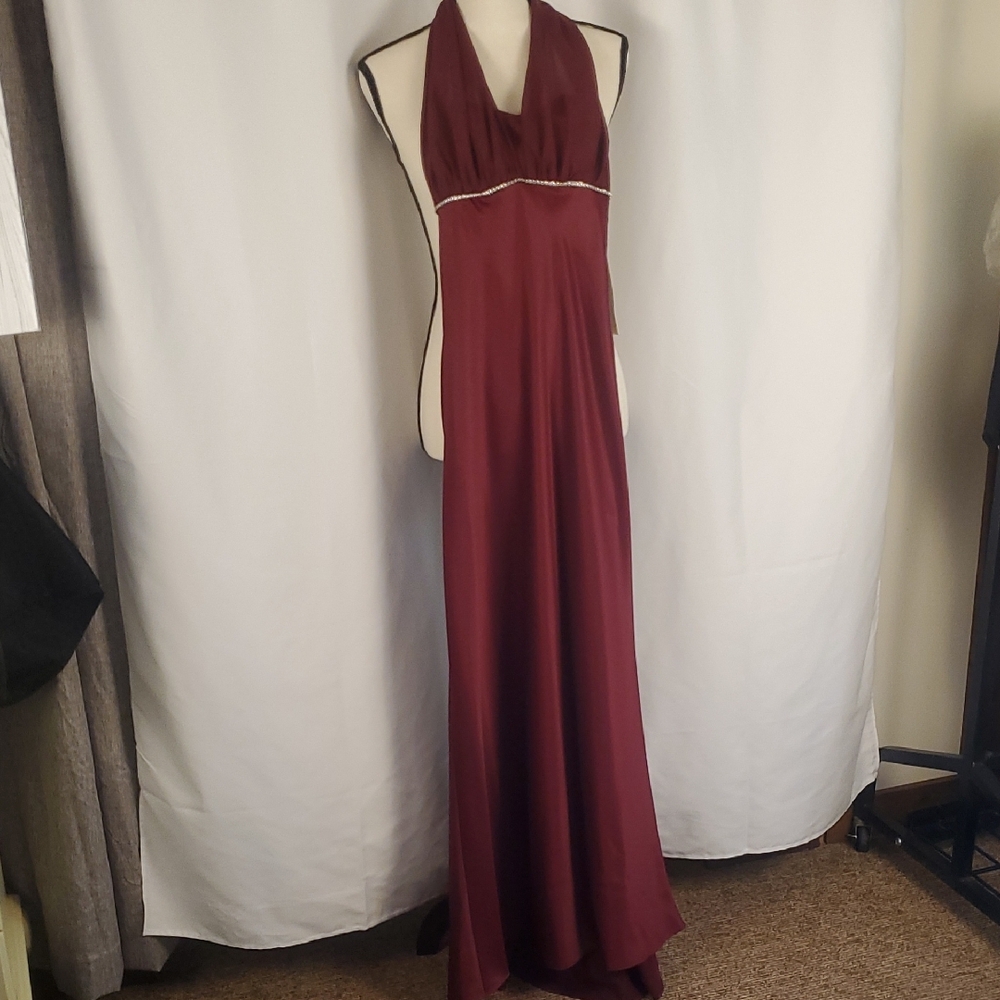 Red Halter Maxi Gown for Wedding, Formal or Prom